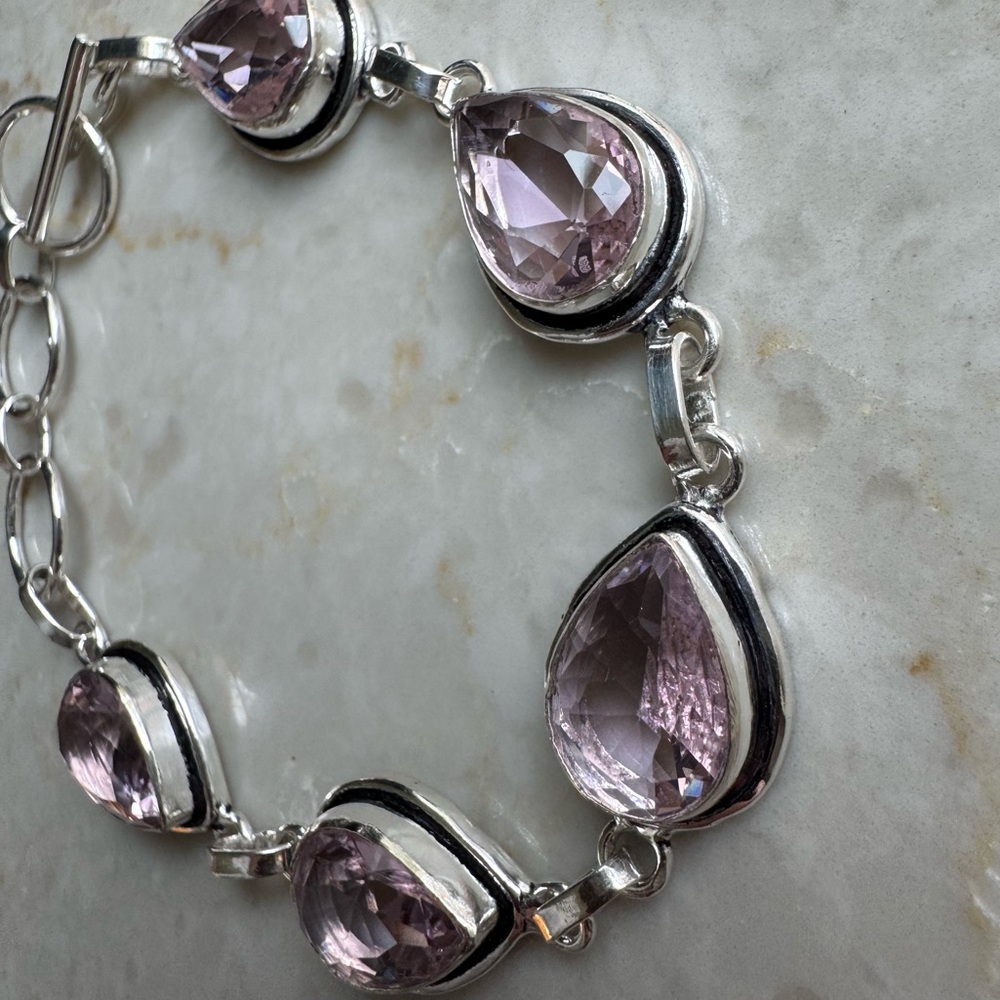 NWOT Sundance Sunset Rain Bracelet, Pink Kunzite, Sterling Silver - Picture 3 of 9